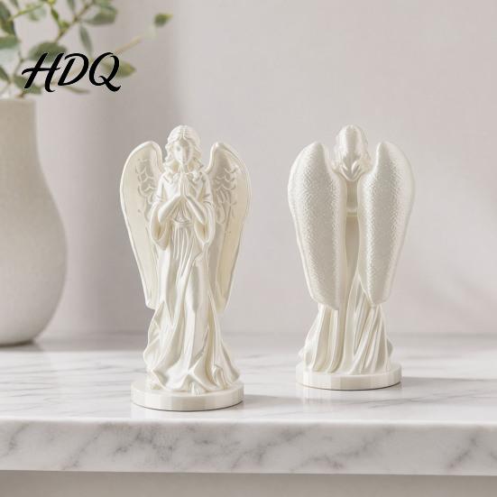 Vintage European Statue 3D Printed Angel Figurine Statue Desk Ornament with Flowing