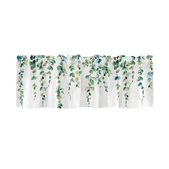 Bahar Çiçekli Perde Üstlüğü Yapraklar Çiçekler Pencere Üstlüğü Kısa Mutfak Perdesi Askı Yuvalı Perde Üstlüğü Banyo Yemek Odası İçin