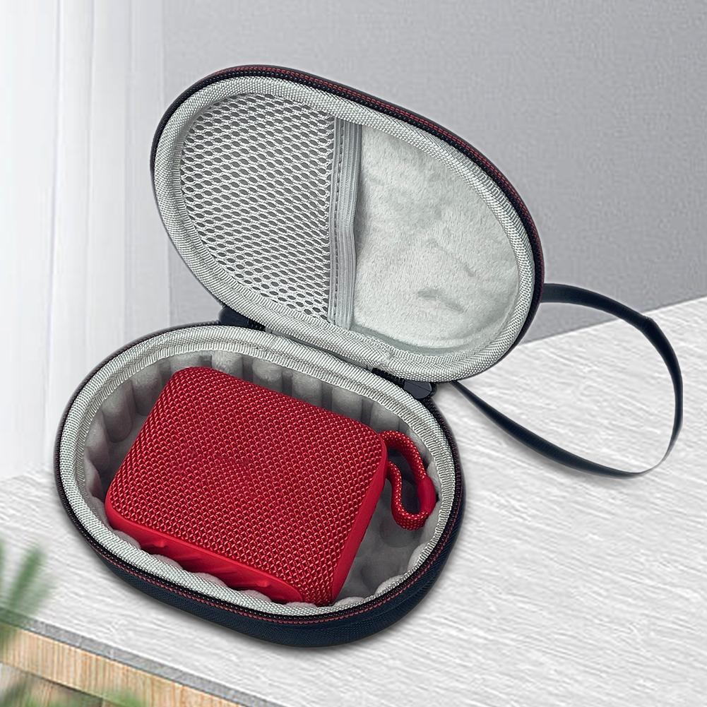 Hard Carry Case for JBL Go 4 Wireless Bluetooth Speaker Shockproof Anti-scratch Travel Protective Bag with Hand Rope & Carabiner