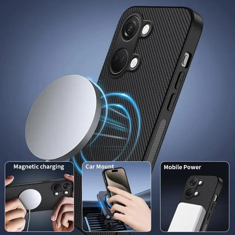 Shockproof Carbon Fiber Soft Phone Case For One Plus 11 12 13 13R Nord 3 ACE 2 3 5 Magnetic Wireless Charging Protection Cover