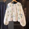 Women's Floral Long-Sleeve Pullover Blouse