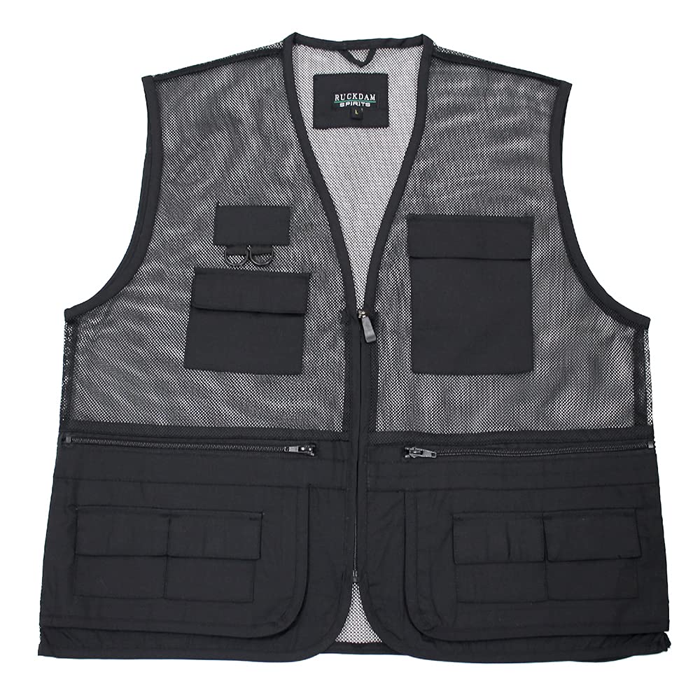 

RUCK DAM SPIRITS Weatherall Mesh Vest Lightweight and Breathable for Outdoor and Travel (Black, LL) Activities, Camping, Fishing, Photography, чёрный