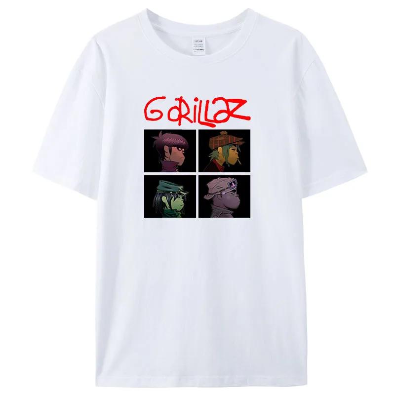Rock Print TShirts Music Band Gorillazs Punk 90s Casual Fashion New Men Short Sleeve TShirt Unisex