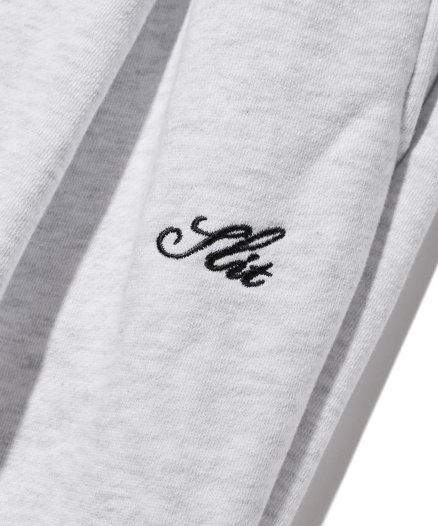 Eseulisseutyudio Lettering Pocket Fleece-Lined Wide One-Pleat Sweatpants White Melange