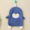 Cartoon Embroidered Coral Fleece Hand Towel with Strong Water Absorption, Thickened Hanging Style for Kitchen Use.