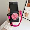 3 in 1 Detachable Magnetic Love Stand Wrist Strap Phone Case for Samsung Galaxy Flip7 Flip6 Z Flip 3 4 5 6 7 FE Protective Cover