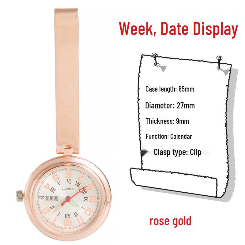 Engraved Women's Nurse Pendant Brooch Watch for Medical Use