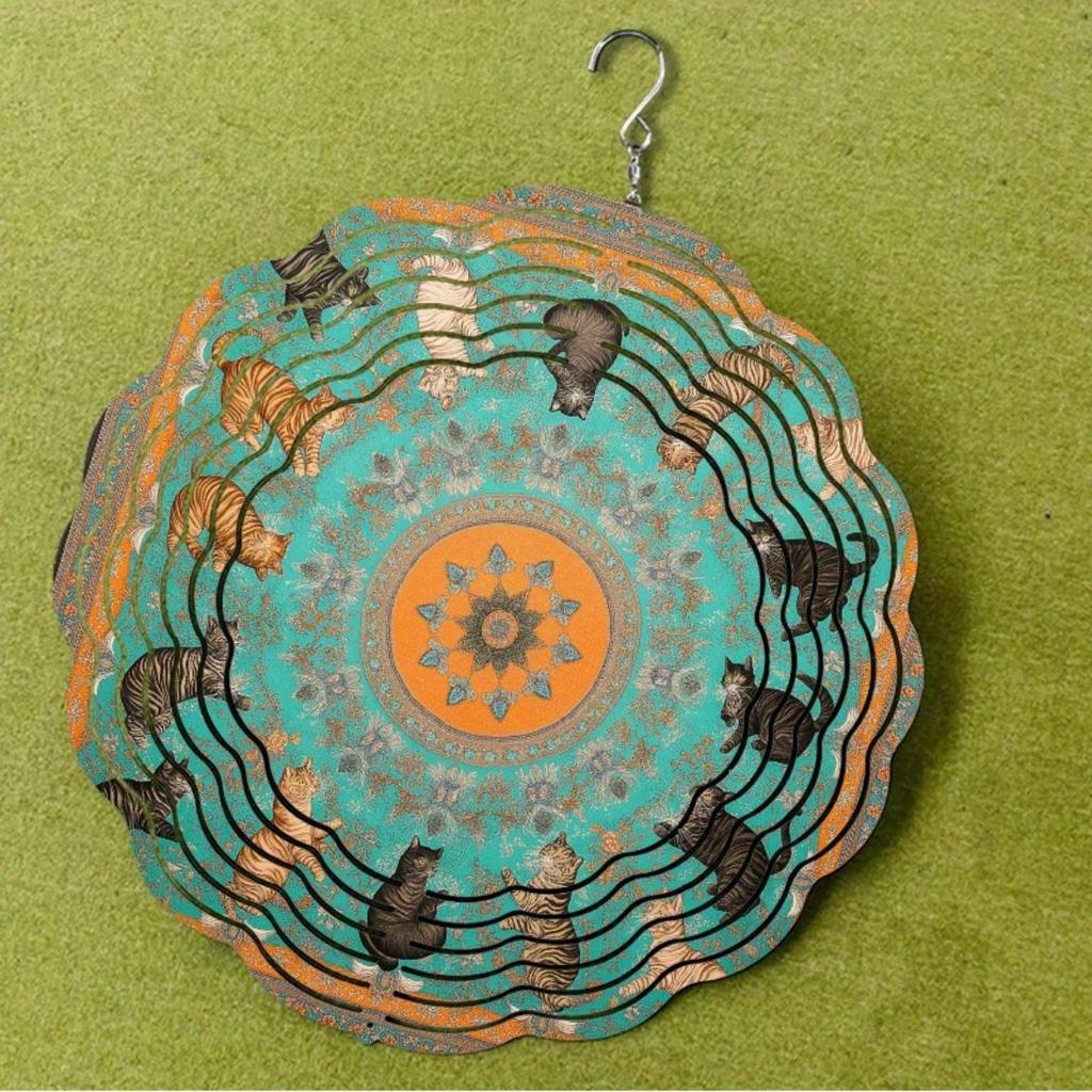 10 Inch Hanging Wind Chime Rotating Art Decor with 360 Hook for Courtyard Balcony Garden Spring Summer Outdoor Gift for Friends