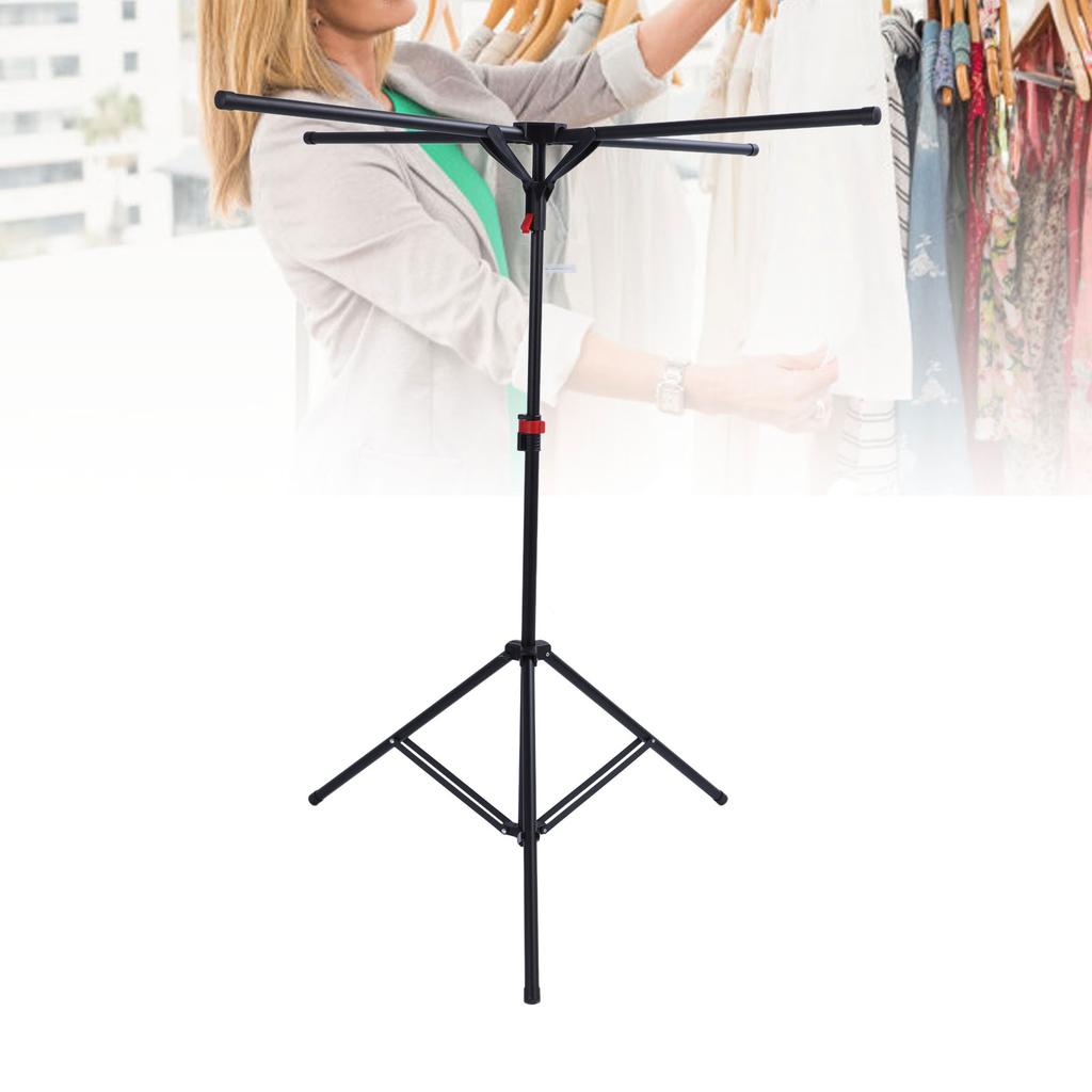 Tripod Clothes Drying Rack Carbon Steel Foldable Windproof Portable Floor Standing Laundry Drying Rack for Indoor Apartment Balcony