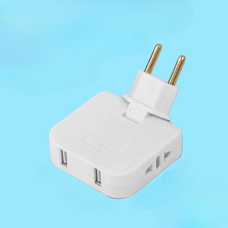 

1PC USB 3 в 1 Адаптер для штекера розетки ЄС Складаний адаптер для подорожей із США в ЄС Перетворювач живлення KR Plug Електрична розетка Розетка змінного струму