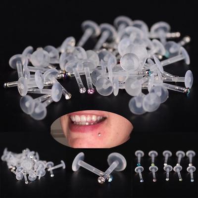 5 Pcs Punk Bar Lip Ring Stud Piercing Labret Prong Tragus Body Body Piercing Jewlery AVE