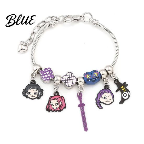 Bracelet Demon Hunters-Inspired Zinc Alloy Enamel Cat Charms Snake Expression