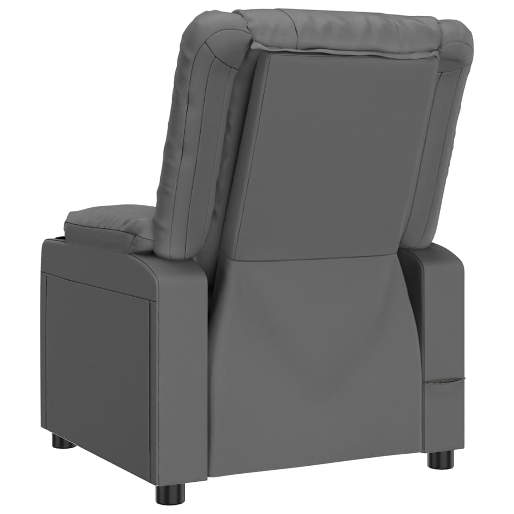 Relaxation Armchair Gray Faux Leather