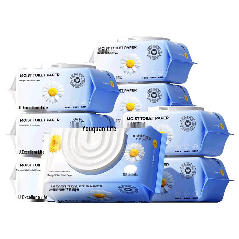 Youquan Life Calendula Flushable Wet Toilet Wipes