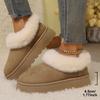 Fashion Faux Fur Platform Snow Boots for Women Non Slip Warm Winter Cotton Shoes Woman Plus Size 36-43 Thicken Plush Ankle Boots Ladies
