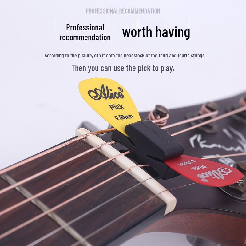 Silikon-Gitarrenplektrumhalter A010CP - Universeller Kopfplattenclip für E-Gitarre