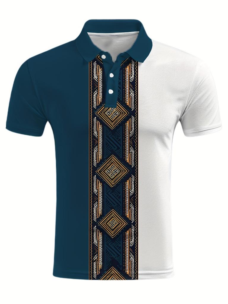 Printed Design – Not Textured Collar Polo Men's Trendy Short Sleeve T-Shirt Summer New Versatile Short Sleeve POLO Top Men's Clothing