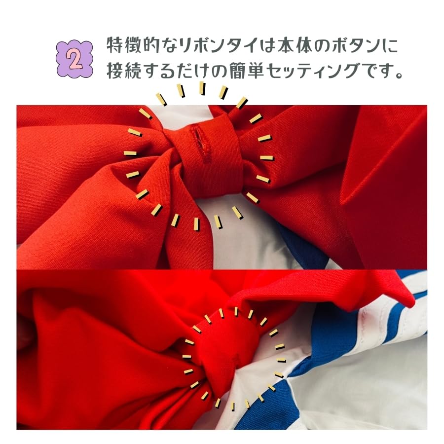 EnDast 140cm Cosplay Sailor Suit with Ribbon Tie for Elementary School Stylish Korean Cute Uniform Costume for Parties and School Events Girls,