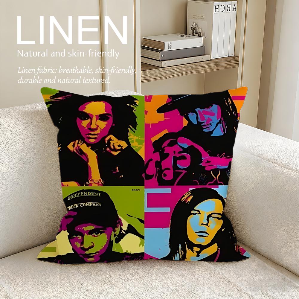 Music Tokio Hotel Cushion Cover Pillowcase Set Pcs X X Breathable Washable Sofa Cushion Cover