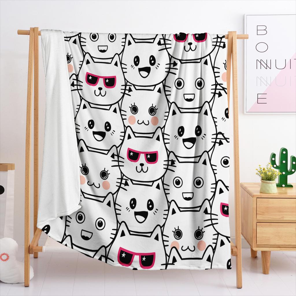 Decke Flanelldecke Elemente Stapeln Fußball Katze Hund 3D Digitaldruck Decke Decke