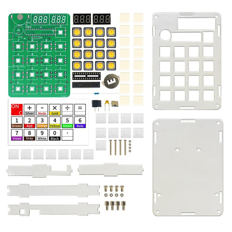 

1Набір Набір для самостійної збірки калькулятора Електронний виробничий набір Світлодіодний цифровий індикатор з корпусом Однокристальний мікрокомп ютер Практика пайки