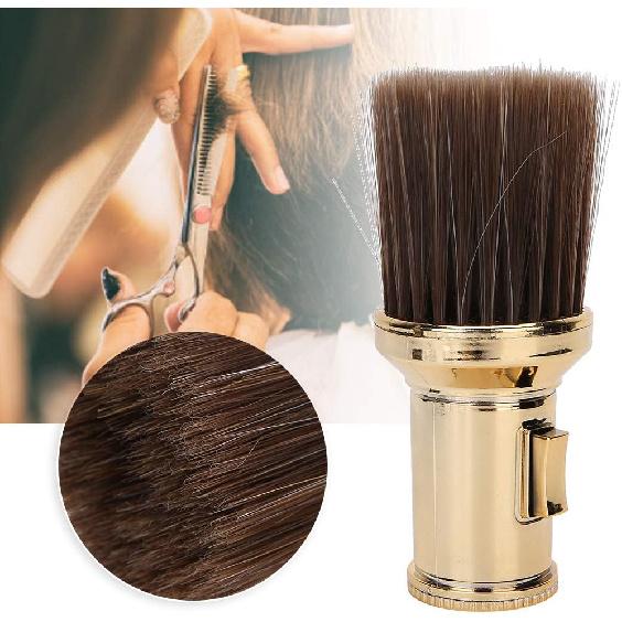 Hair Sweep, Multifunctional Neck Duster Brush Beard Shaving Brush Barber Brush for Barber Shop(Gold)