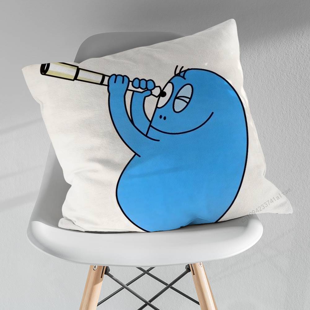 France BBarbapapa Art Throw Pillow Case Living Room Sofa Cushion Cover For Home Bedroom Decoration Protector