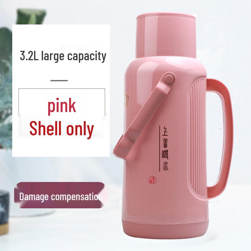 Leather-Covered Glass Liner Thermos Bottle for Dorms - Keeps Water Hot