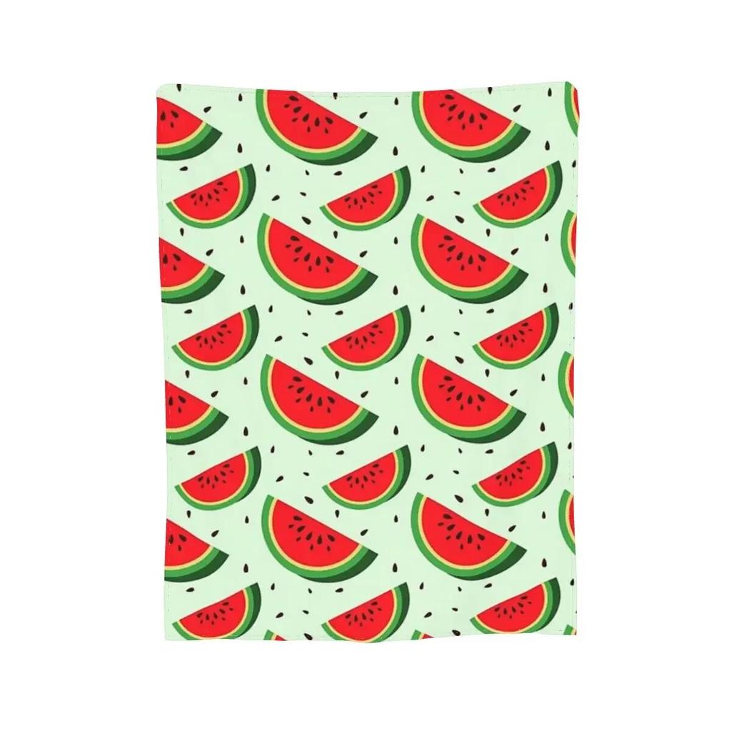 Cute Watermelon Slices Blanket Soft Warm Flannel Throw Blanket Bedspread for Bed Living room Picnic Travel Home Sofa