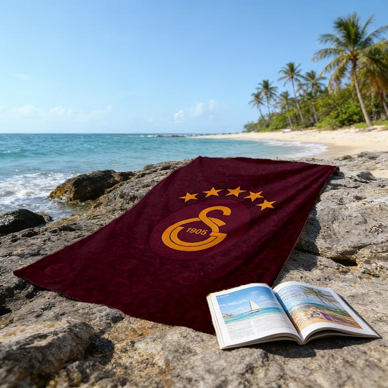 1 Stück Fußballmannschaft (2) Strandtuch, Strand- und Meeresufer-Schwimmbadausstattung, Modisches Muster, Rechteckig, Reiseutensilien