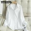 Women's Spring Shirts Female Summer Large Size Tops Autumn Long Sleeve Casual White Turn-down Collar Loose Blouses for Office Ladies