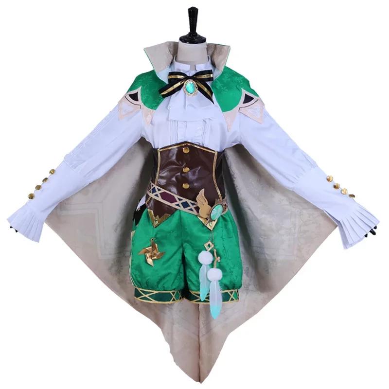 Venti Cosplay Genshin Impact Costume Cosplay Uniforme Parrucca Venti Stile Cinese Costumi di Halloween per Donne Gioco Wendi Ventoso