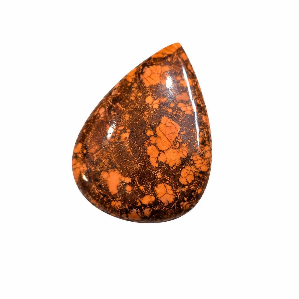 Orange Turquoise Pear Cabochon Gemstone | Natural Turquoise Jewelry Making Stone