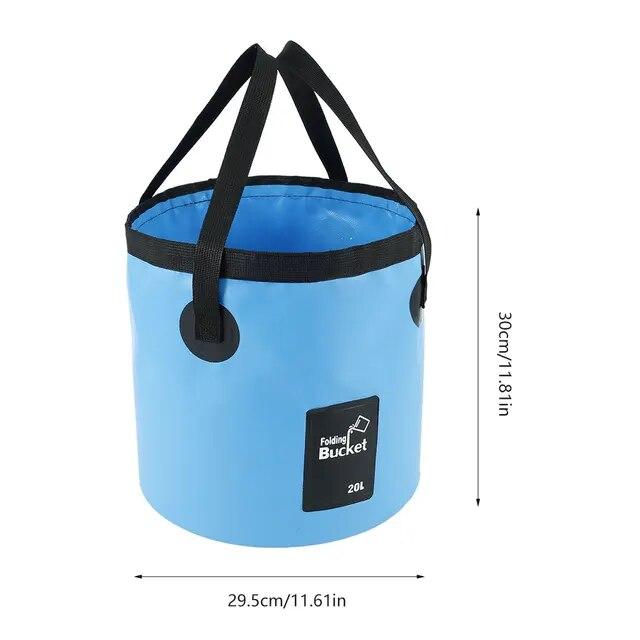 20L Portable Foldable Bucket Waterproof Outdoor Camping Fishing Travel Water Storage Bag Fishing Accessories синий