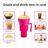 New 2 IN 1 Creative Popcorn Snack Cup Integrated Beverage Cup with Handle & Straw Leak Proof for Adults Children Cinema Party