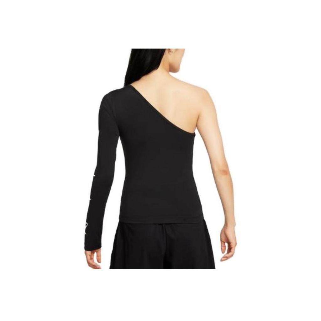 Nike Top Sportivo Asimmetrico a Maniche Lunghe Nero Donna CZ8189-010