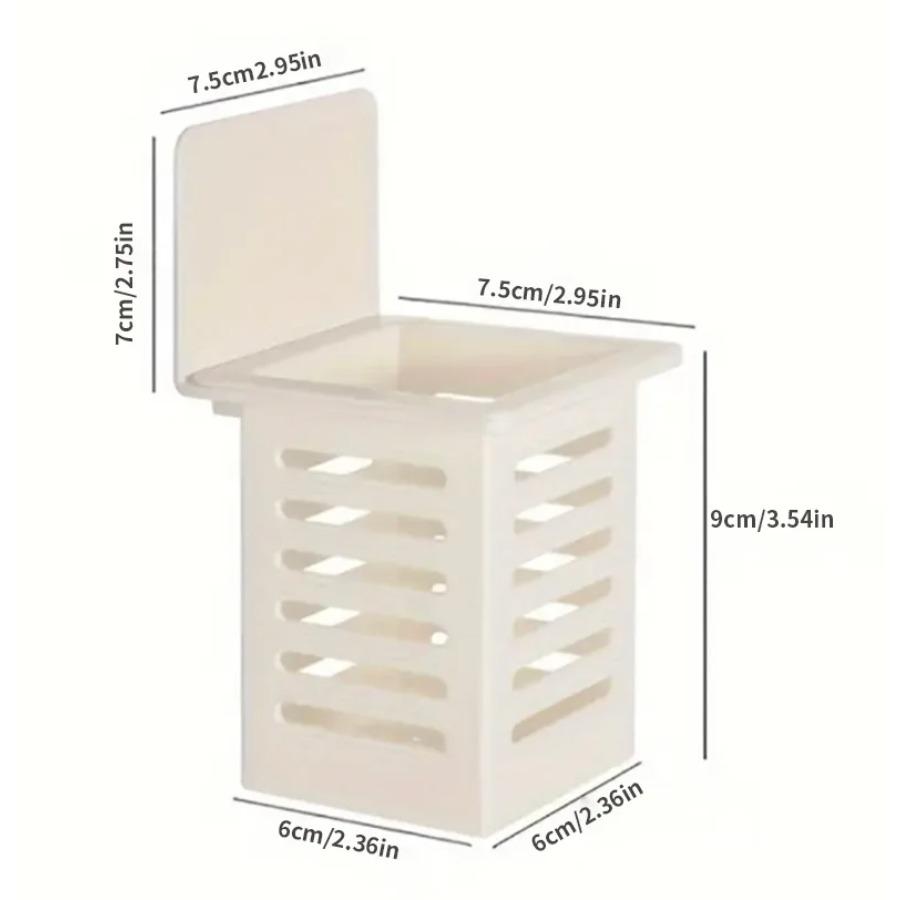 

1шт настенный держатель для зубной щетки для ванной комнаты. Держатель для ложек и вилок на кухне — экономит место для хранения зубных щеток 2PCS белый