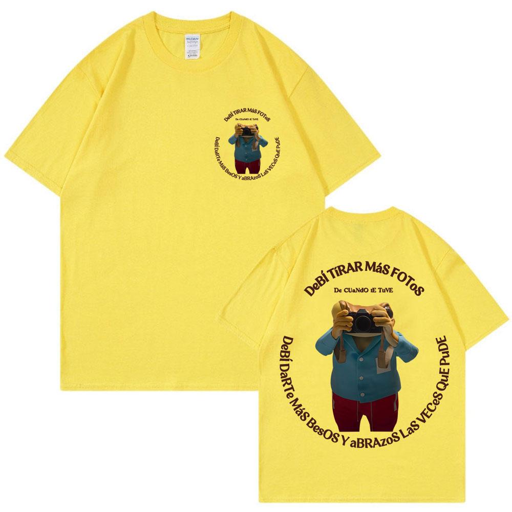 Bad Bunny Debi Tirar Mas Fotos DTMF Impression T-shirt Hommes Femmes Mode Hip Hop T-shirts Populaires Ample Coton Décontracté T-shirt