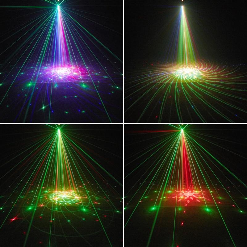 Mini DJ Disco Festa Palco Efeito de Luz Controle de Voz Projetor Laser Lâmpada Estroboscópica Controle Remoto Para Casa Pista de Dança