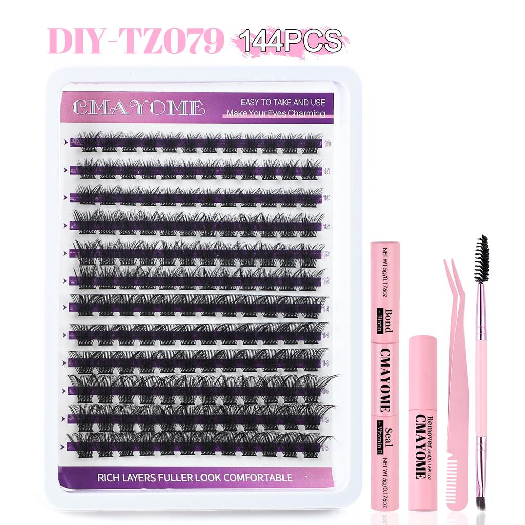 Single Tuft Of Hair Diy False Eyelash Extension Set 10-16Mm Eye Eyelash Curl Simulation