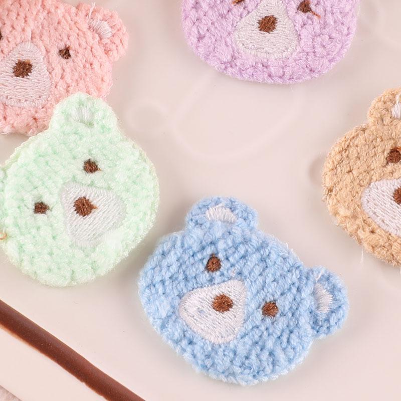 Embroidery Label Cute Bear Head Embroidery Sticker Diy Hand Account Accessories Accessories Patch Brooch Jewelry Hair Accessories Cloth Sticker