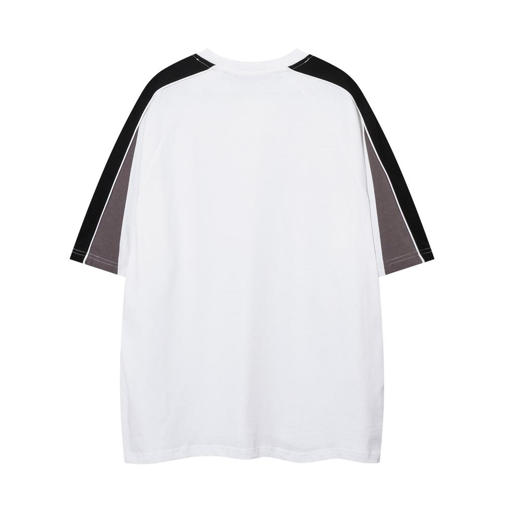 BeatStreet American style personalized contrasting color comfortable pattern print loose casual style round neck pullover short sleeved top