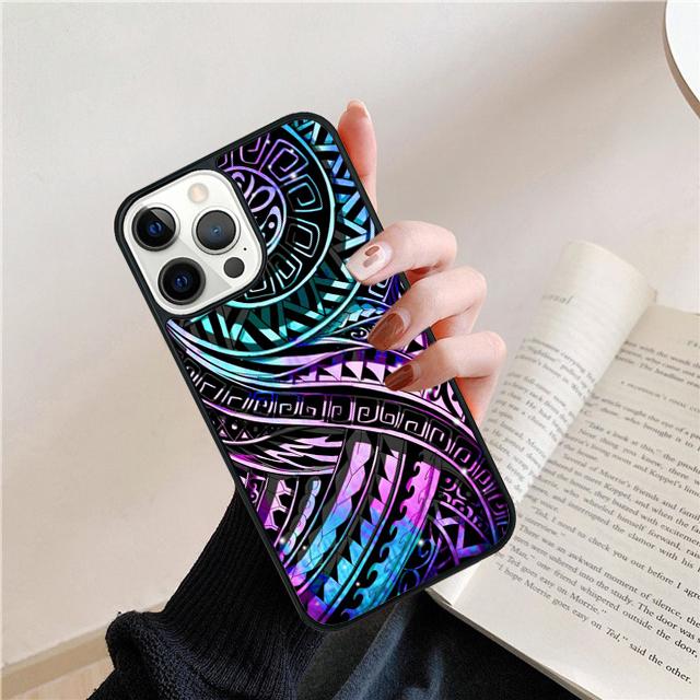 Polynesian  Maori Tribal Samoan Pattern Tattoo Phone Case Cover For iPhone 17 Air 15 16 14 13 12 Pro Max 11 Pro Max Plus