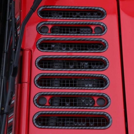 Carbon Fiber Engine Hood Air Inlet Vent Ring Cover Trim For Jeep Wrangler JK 07+