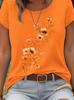 Plus Size Purple Floral Branch Womens Tee  Delicate Watercolor Flower Graphic Casual Light Purple Top