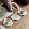 1PCS Double Layer Cotton Linen Coaster Chinese Heat Insulation Anti-slip Tea Mug Mat Drinkware Dining Table Decor Kitchen Dishes