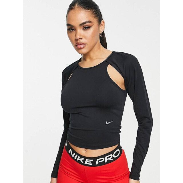 

Черный топ с вырезами и длинными рукавами Nike Training City Ready Dri-FIT