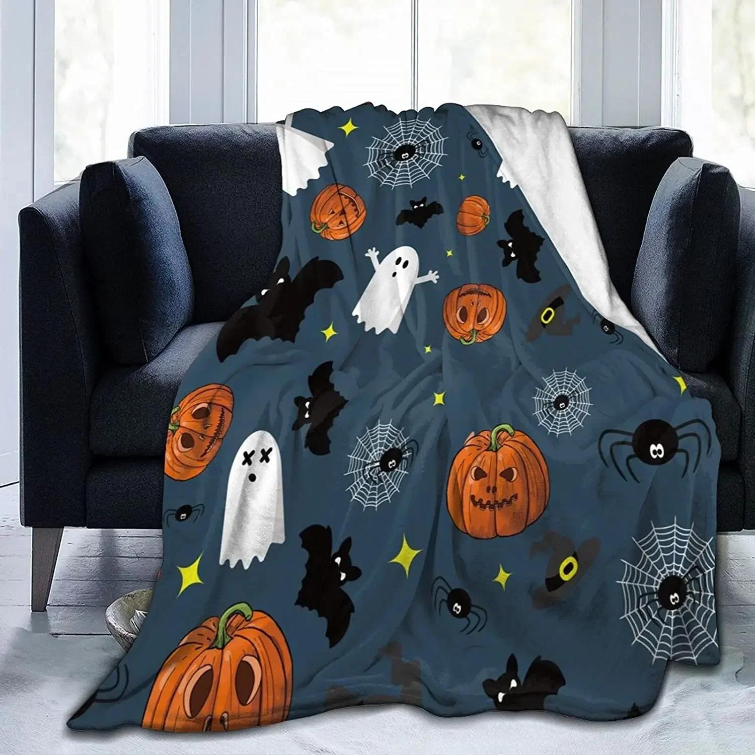 Fall Pumpkin Autumn Blanket Leaves Soft Throw Soft Throw Blanket for Home Bedroom Bed Sofa Picnic Travel Cover Blankets Kids 30x40in