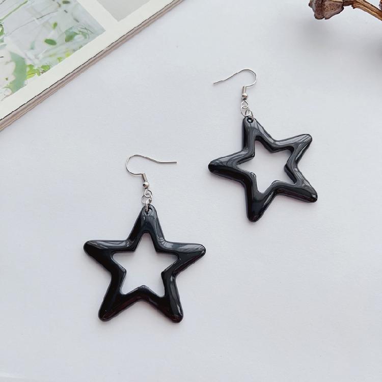 Orecchini Minimalisti a Cerchio con Stella Vuota Gioielli Moda Y2K Piccoli Orecchini a Cerchio