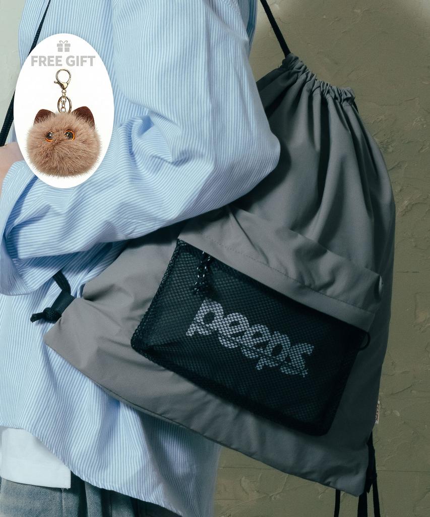 Peeps Light Gym Bag (Charcoal Gray) Includes Foam Buddy Keyring
